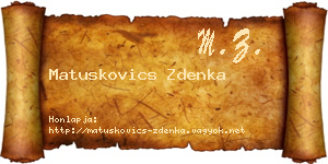 Matuskovics Zdenka névjegykártya